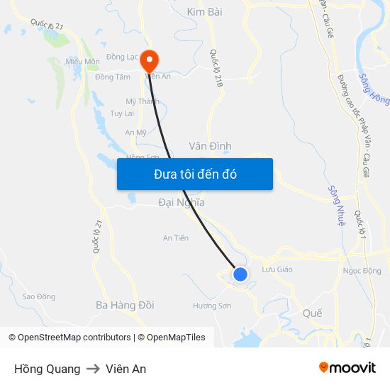Hồng Quang to Viên An map