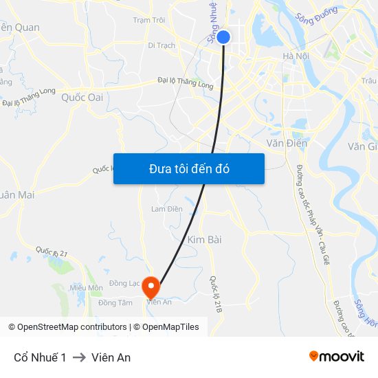 Cổ Nhuế 1 to Viên An map