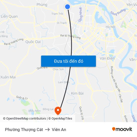 Phường Thượng Cát to Viên An map