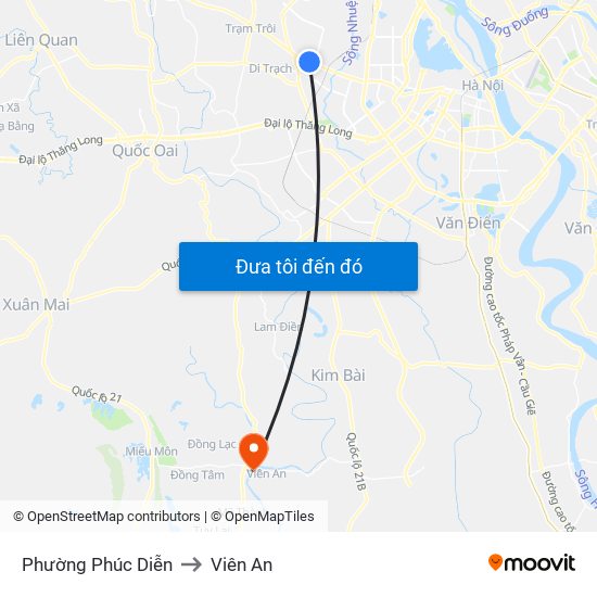 Phường Phúc Diễn to Viên An map