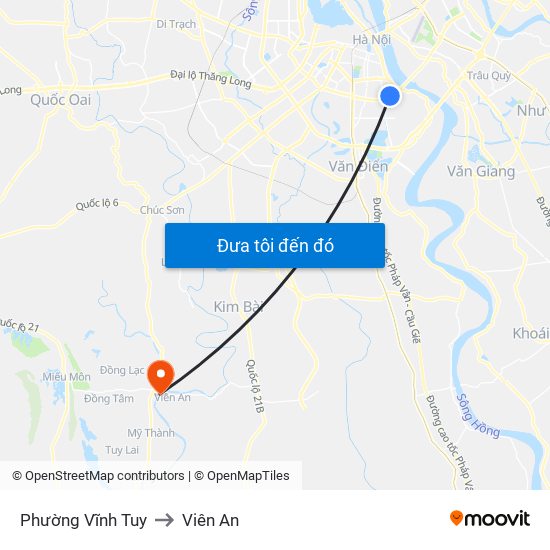 Phường Vĩnh Tuy to Viên An map