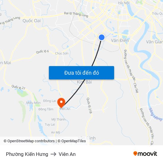 Phường Kiến Hưng to Viên An map