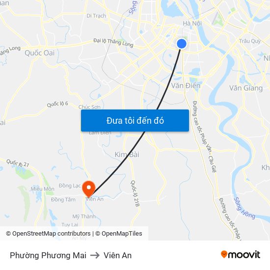 Phường Phương Mai to Viên An map