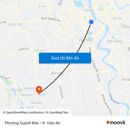 Phường Quỳnh Mai to Viên An map