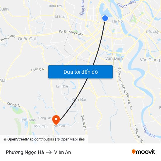 Phường Ngọc Hà to Viên An map