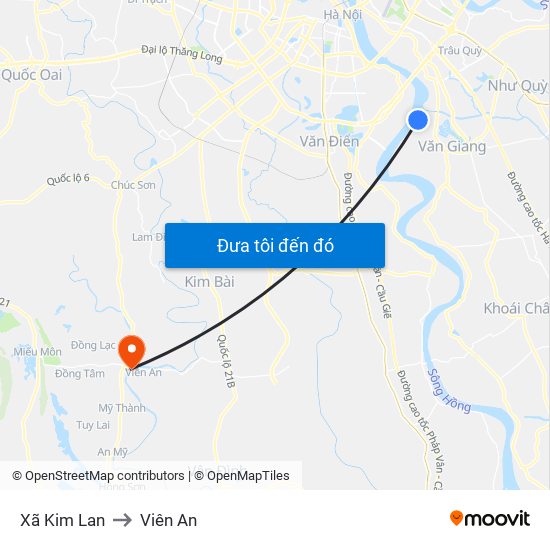 Xã Kim Lan to Viên An map