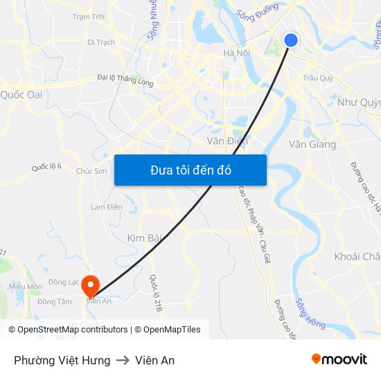 Phường Việt Hưng to Viên An map