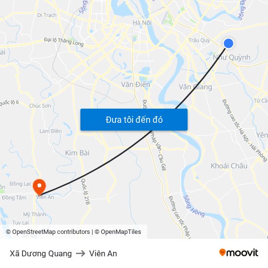 Xã Dương Quang to Viên An map