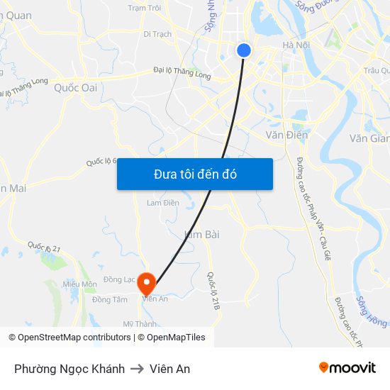 Phường Ngọc Khánh to Viên An map