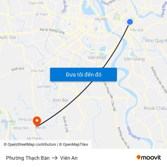 Phường Thạch Bàn to Viên An map