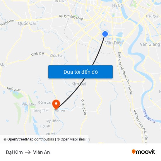 Đại Kim to Viên An map