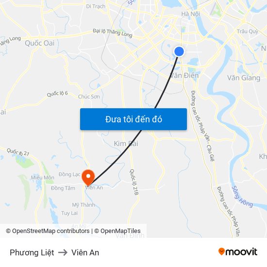 Phương Liệt to Viên An map