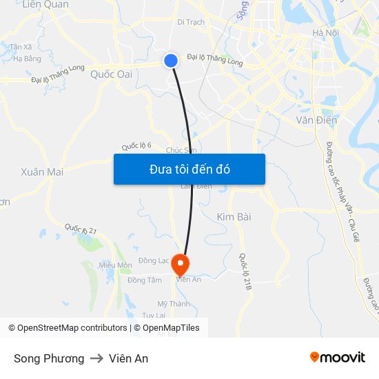 Song Phương to Viên An map