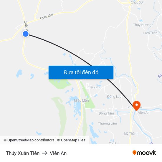 Thủy Xuân Tiên to Viên An map