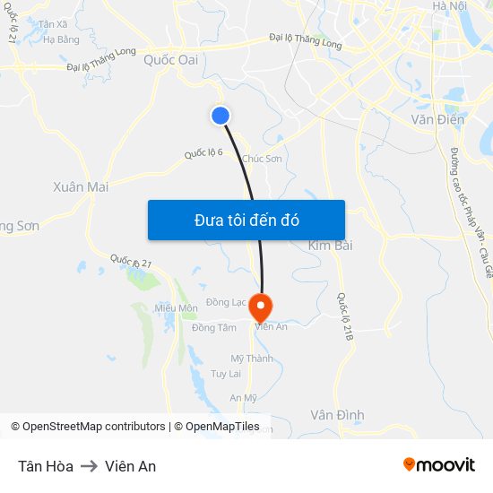 Tân Hòa to Viên An map