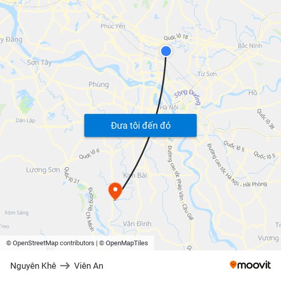 Nguyên Khê to Viên An map