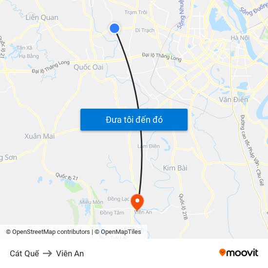 Cát Quế to Viên An map