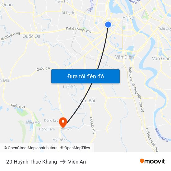 20 Huỳnh Thúc Kháng to Viên An map