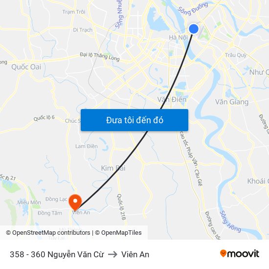 358 - 360 Nguyễn Văn Cừ to Viên An map