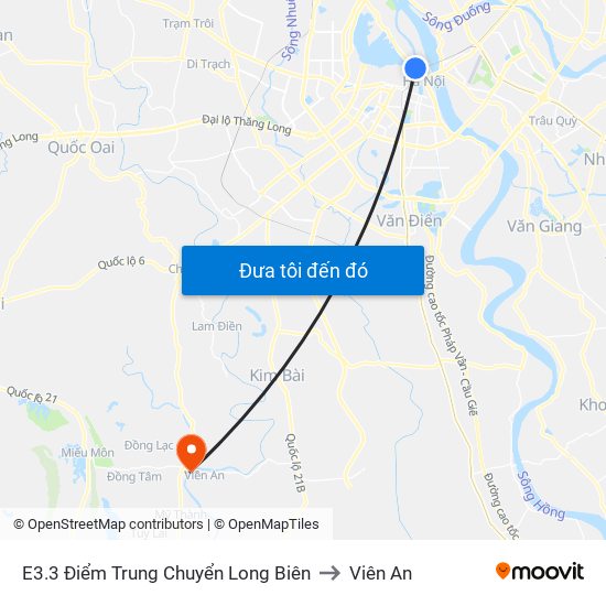 E3.3 Điểm Trung Chuyển Long Biên to Viên An map