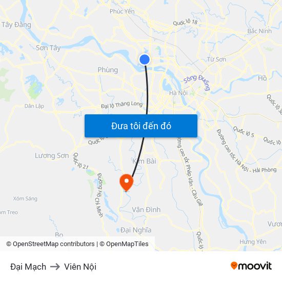 Đại Mạch to Viên Nội map