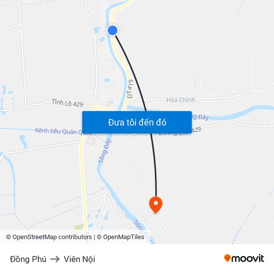 Đồng Phú to Viên Nội map