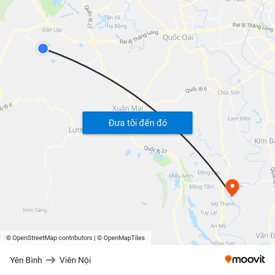 Yên Bình to Viên Nội map