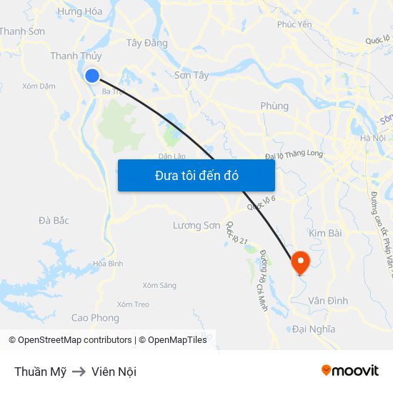 Thuần Mỹ to Viên Nội map