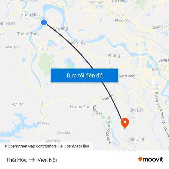 Thái Hòa to Viên Nội map