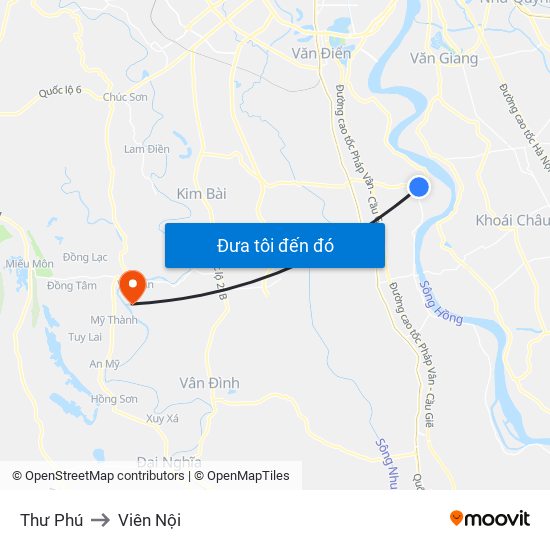 Thư Phú to Viên Nội map