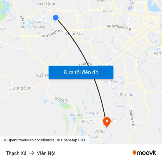 Thạch Xá to Viên Nội map