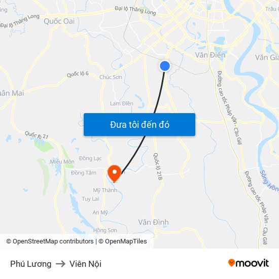 Phú Lương to Viên Nội map