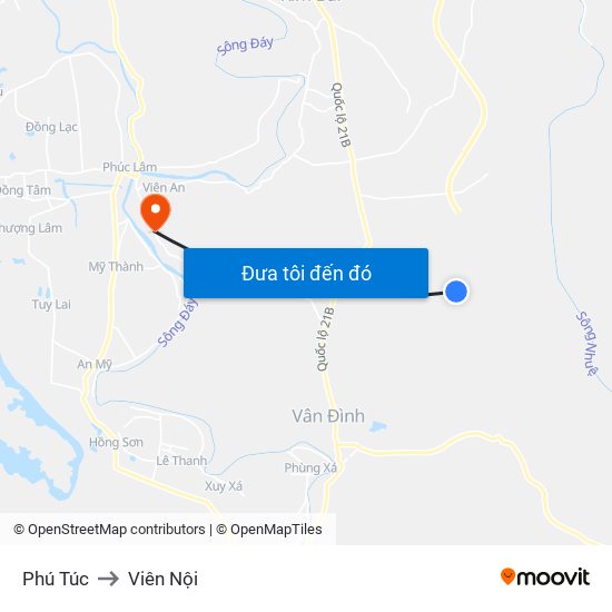 Phú Túc to Viên Nội map