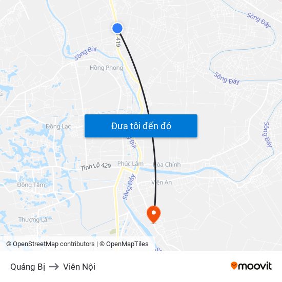 Quảng Bị to Viên Nội map