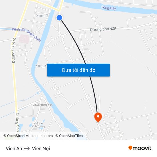 Viên An to Viên Nội map