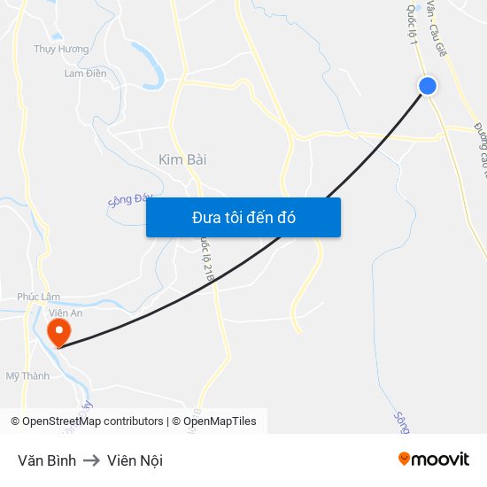 Văn Bình to Viên Nội map