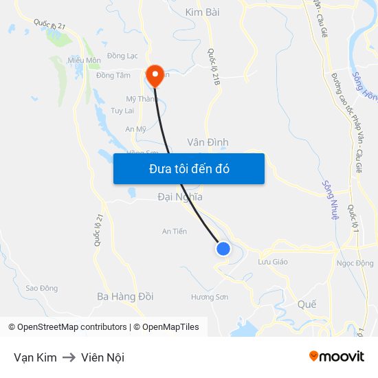 Vạn Kim to Viên Nội map