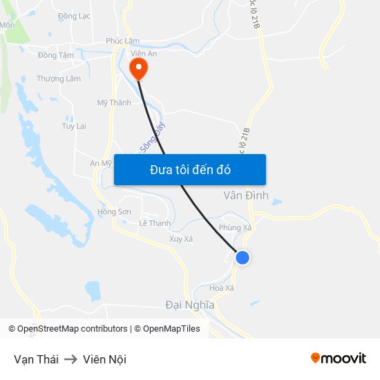 Vạn Thái to Viên Nội map