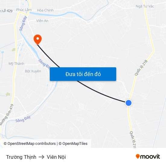 Trường Thịnh to Viên Nội map