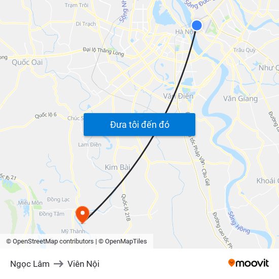 Ngọc Lâm to Viên Nội map