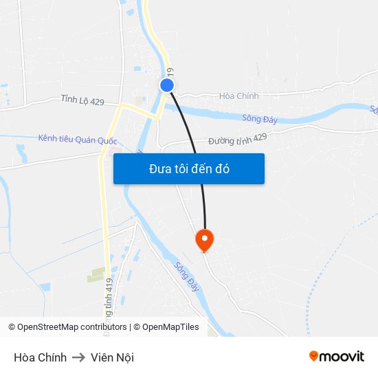 Hòa Chính to Viên Nội map