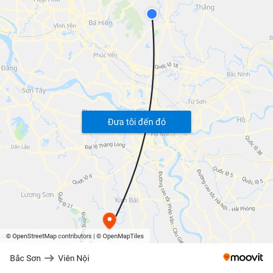 Bắc Sơn to Viên Nội map