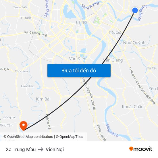 Xã Trung Mầu to Viên Nội map