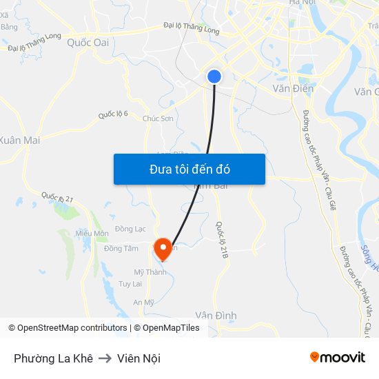 Phường La Khê to Viên Nội map