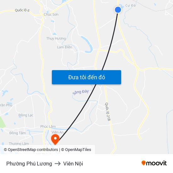 Phường Phú Lương to Viên Nội map
