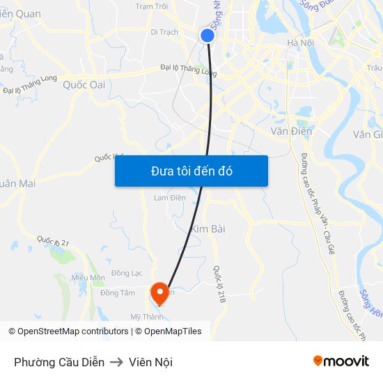 Phường Cầu Diễn to Viên Nội map