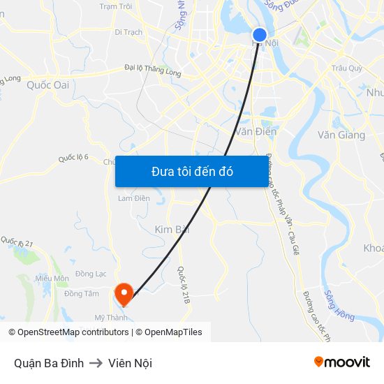 Quận Ba Đình to Viên Nội map