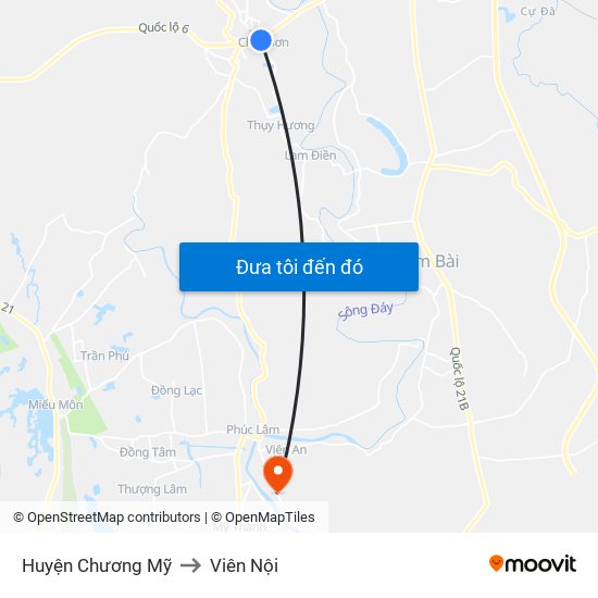 Huyện Chương Mỹ to Viên Nội map