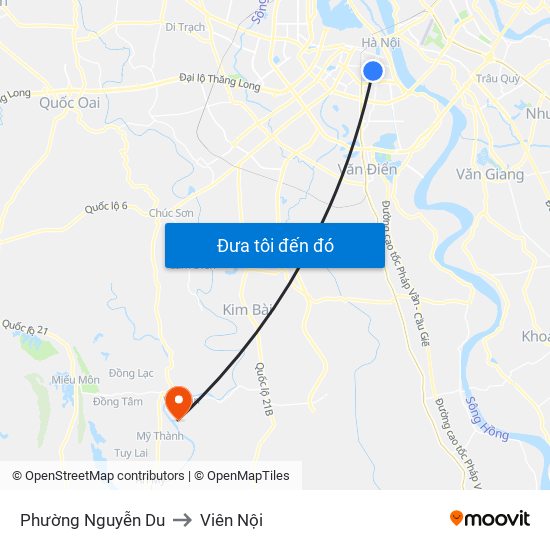 Phường Nguyễn Du to Viên Nội map