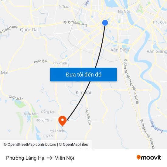 Phường Láng Hạ to Viên Nội map